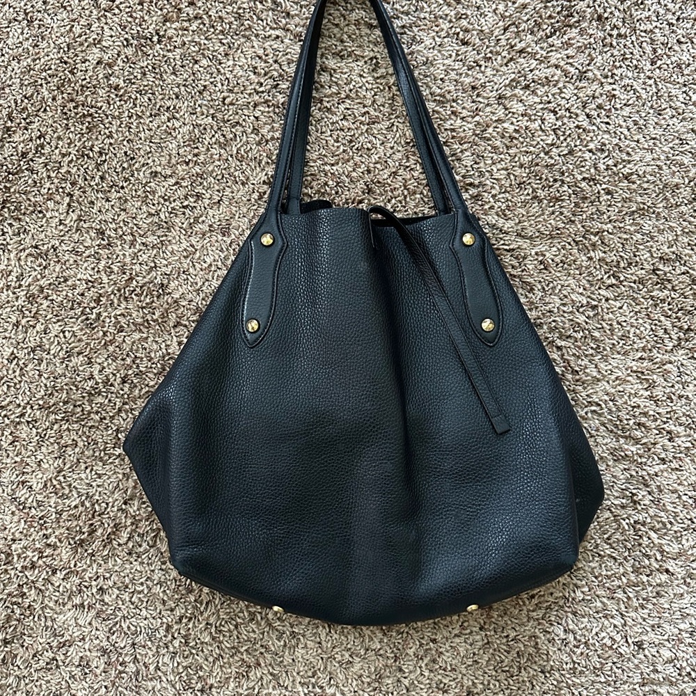 Black Leather Annabel Ingall Tote Bag